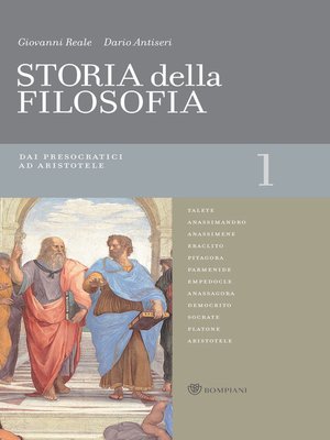 cover image of Storia della filosofia--Volume 1